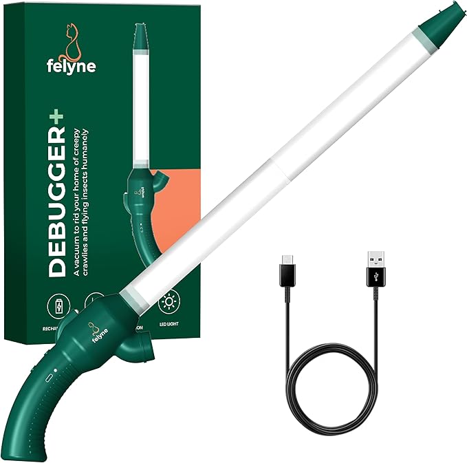 New Rechargeable Spider Catcher Vacuum Strong Suction Blows Insects Back Out Long Handle Humane Insect Bug Spiders Moth Wasp Trap Home Indoors Traps