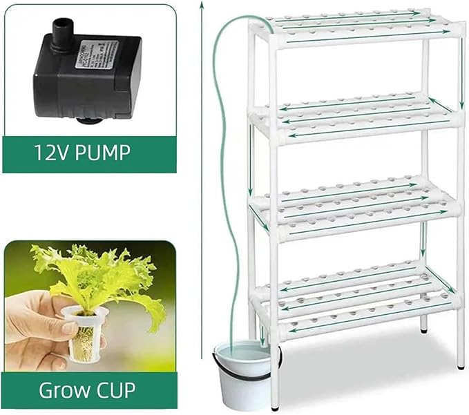 3-Layer 108-hole Hydroponic Planting Tower Soilless Cultivation Planting Kit Suitable for Hydroponic Planting of Leafy Vegetables