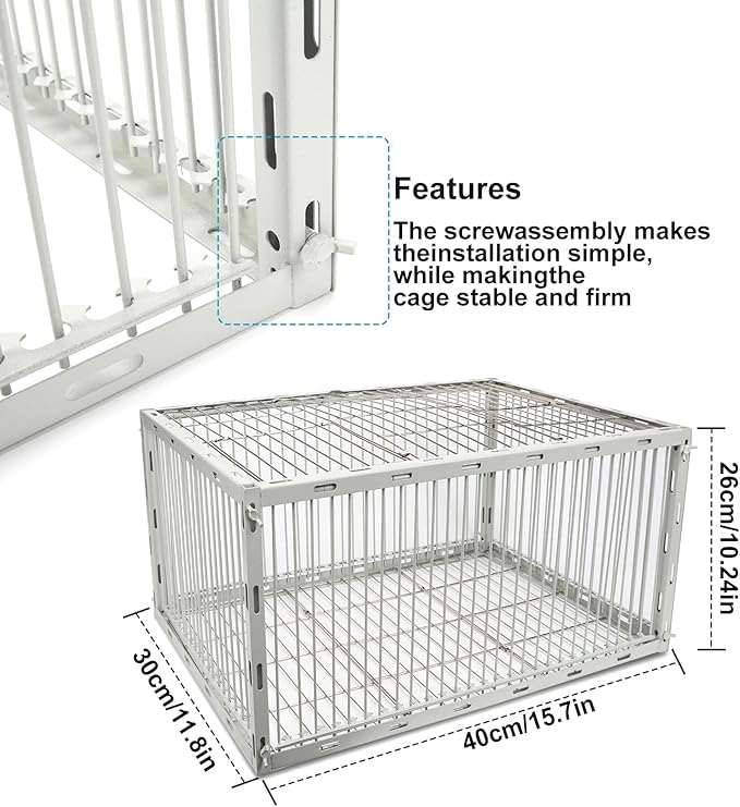 Pigeon Trap Cage with Escape-Proof Design – Auto Bird Trap Cage for Pigeons and Small Birds | Multi-Catch Pigeons Birds Traps for Sale with Well Anti-Rust Baking Paint-S Size