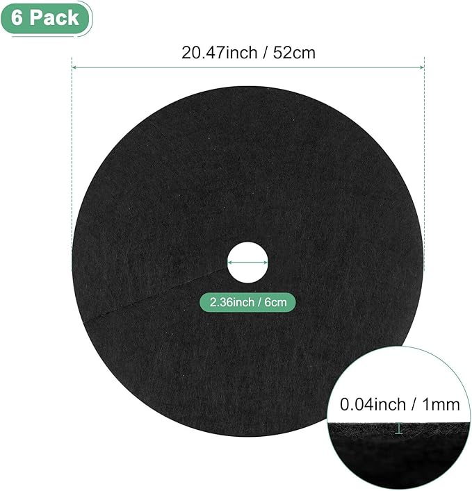 Home and Garden Parts 6 Pack Tree Cover Ring 20.4 Inch Tree Protector Apply to Weed Fabric Black #CN/251024/09879