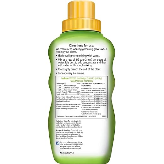 Espoma Indoor! Liquid Plant Food Natural &amp Organic Houseplant Food 8 fl oz Pack of 6