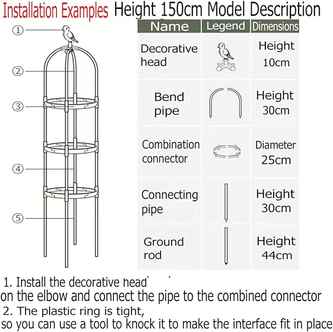 2 Pack Garden Trellis for Climbing Plants Trellis for Potted Plants Tomato Cage Pots Rustproof Metal Plant Flower Trellises Clematis Vine Jasmine Support Outdoor Indoor(White23 * 180cm/9*11.8)