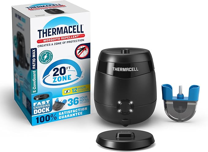 Thermacell E-Series Rechargeable Mosquito Repeller with 20’ Mosquito Protection Zone Bug Spray Alternative Scent Free