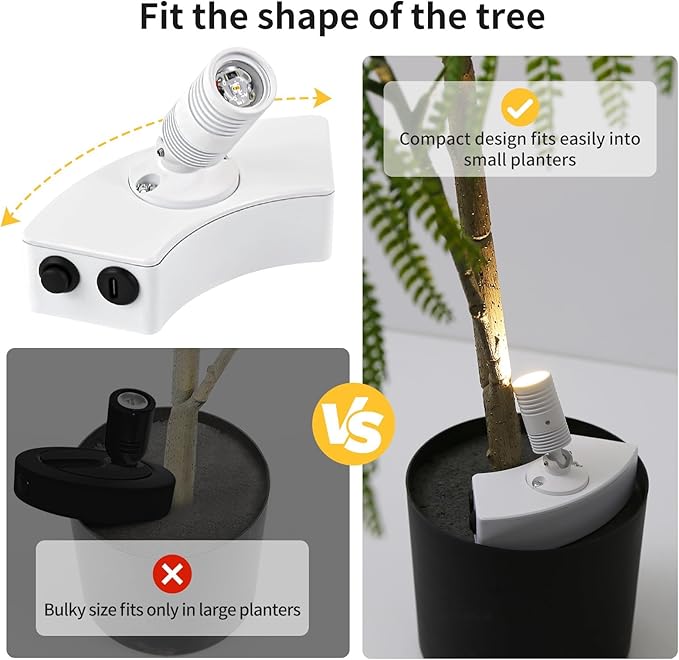Zoomable Upgrade Wireless Spot Lights Indoor Dimmable Spotlight Indoor with Remote and Timer Rechargeable Uplighting for Paintings White Spot Lights for Tree Plants (1 Pack)