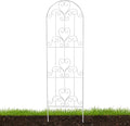 Metal Garden Trellis 59x18″ Climbing Plant Trellis Climbing Rose Garden Trellis Plant Support Stakes for Lawn Backyard Patio White
