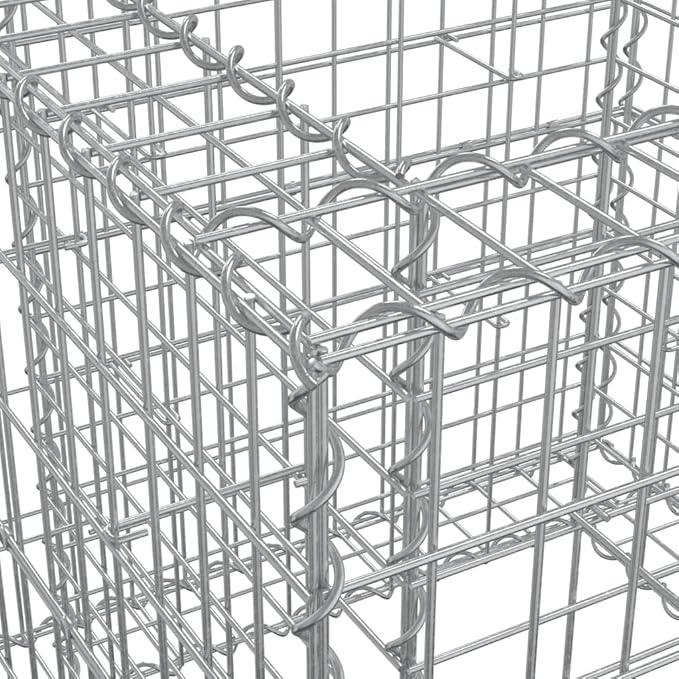 Gabion Basket SilverGardening AccessoriesModern DesignBackyard Raised BedsPatio Raised BedsHerb PlantersFreestanding Plantersfor BalconiesDecksPatioVerandas27.6x27.6x25.6 Galvanized Iron