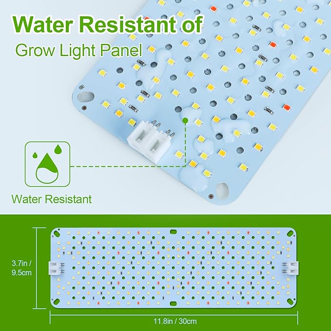 4Panel Grow Lights for Indoor Plants Seed Starting Veg Pot Plants Bonsai with Timer 4/8/12/16/20H Ultra-Thin Under Cabinet &amp Shelf Full Spectrum LED Plant Growing Lamps Multi-Panels Free Con