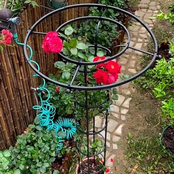 Outdoor Garden Trellis for Climbing Plants and Flowers Indoor Tower Frame Easy to Assemble Rustproof Garden Obelisk Trellis for Backyard Patio 110cm 145cm 180cm 215cm(White3.61ft)