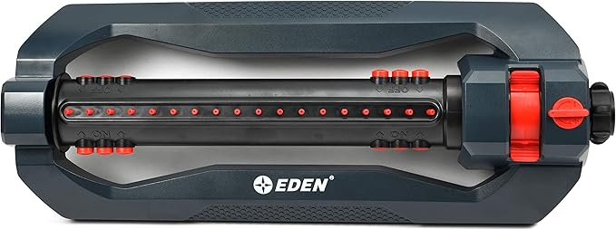 Eden 94112 3-Way Turbo Oscillating Sprinkler for Large Yard and Lawn W/Quick Connect Starter Set Covers up to 4499 sq. ft