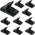 Mouse Traps 10 Pcs Reusable Rat Traps with Detachable Bait Cup High Sensitivity PVC Snap Traps with Sharp Teeth for Fast Kill Indoor and Outdoor (5.5x3.15x2.95)