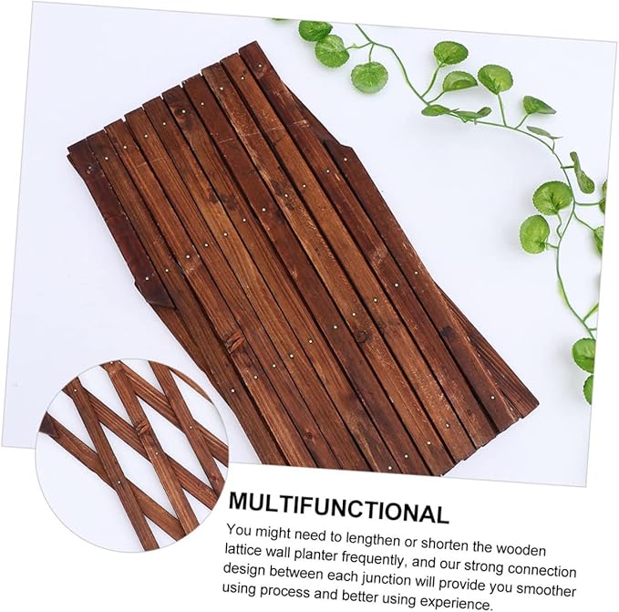 balacoo Expandable Carbonized Wood Vine Support Plant Fence Garden Trellis Outdoor Plant Climb Support Decorative Fence Panel