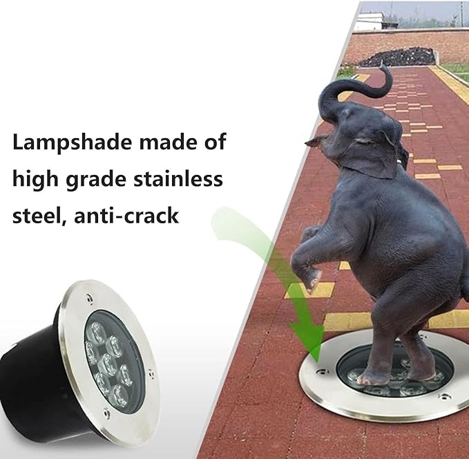 Ground Landscape Lamp - Round Underground Light LED IP67 Waterproof Outdoor Recessed Spot Light LED Beam Spotlight for Garden Yard Construction Lighting(Warm White18W(85-265v))