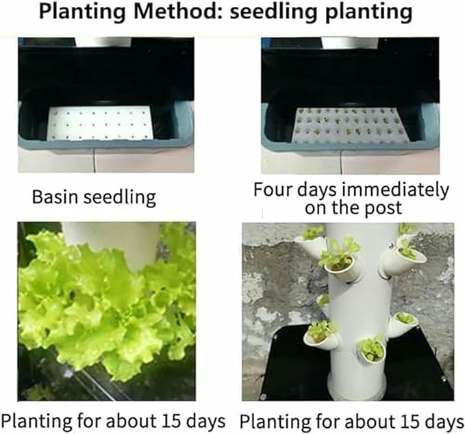 Garden Hydroponic Growing System Hydroponics Tower Aeroponics 15/20/25/30 Pods Grow Kit Aquaponics Planting System with and Vegetables