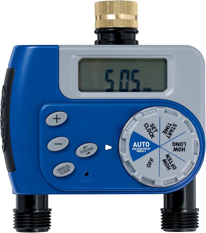 Orbit 62061Z 1-Outlet Programmable Digital Hose Watering Timer (Brass 2 Outlet)