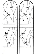 2 Pack Rustproof Metal Trellis for Climbing Plants 71x19.7 Outdoor Garden Support for Vines/Roses/Vegetables French Country Iron Plant Stand for Patio/Wedding Decor (Black4)