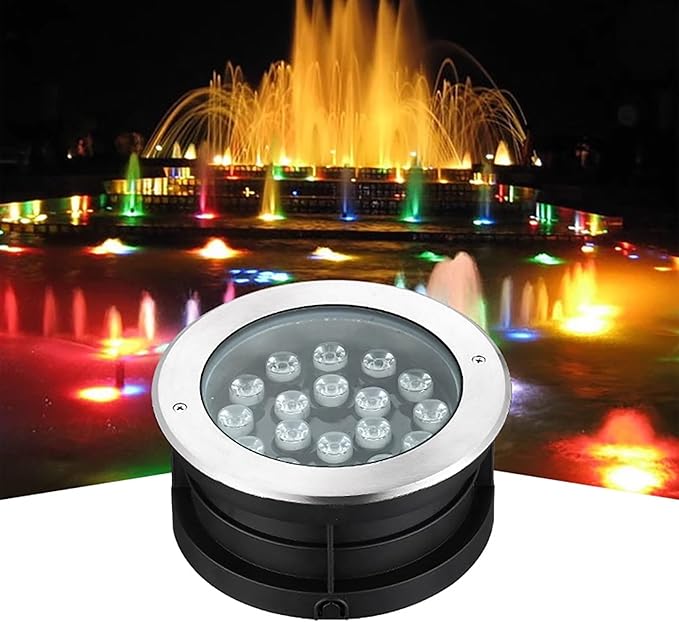 Outdoor Buried Lights - LED Fountain Light 24V Submersible Spotlight IP68 Waterproof Embedded Water Landscape Light Pool Wall Light Decorative Lighting Easy to Install(Warm White24W)