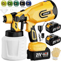 Cordless Paint Sprayer Gun with Battery 2 X 4000mAh Handheld Electric Paint Gun with 5 Copper Nozzles 1200ML Containers Paint Sprayer for House Painting Furniture Cabinets Fence Wall