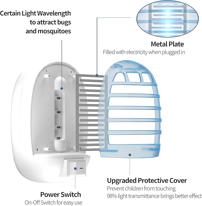 6 Packs Bug Zapper Indoor Fly Traps for Indoors Insect Traps for Home Mosquito Killer for Kids &amp Pets Home Kitchen Bedroom Baby Room Office-5