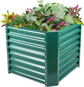 Land Guard 2×2×2 ft Galvanized Raised Garden Bed Kit Galvanized Planter Raised Garden Boxes Outdoor Large Metal Raised Garden Beds for Vegetables Green