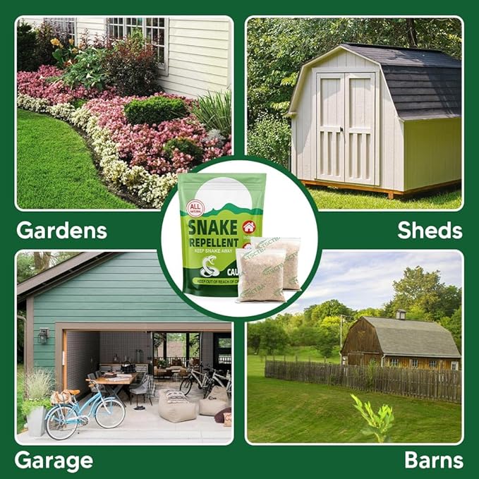 Snake Repellent for Yard Snake Deterrent Outdoor Snake Away Repellent for Garden/Lawn Backyard Snake Repellent Covers 120 Sq Ft Lasts Up to 60 Days 8Packs