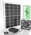 Chronoseek Solar Exhaust Vent Fan with 10000mAh Battery Backup for Outdoor Chicken Coops-Window Fan with 15W Waterproof Solar Panel3500 RPM Day or Night Solar Exhaust Fans for GreenhouseShedCamping