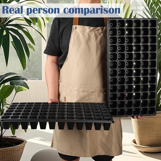 50-Pack 72 Cell Seedling Trays Heavy-Duty Deep Plug Trays for 1020 Flats Reusable Seed Starter Trays for Germination &amp Seed Starting (21.25×11 2.36 Height)