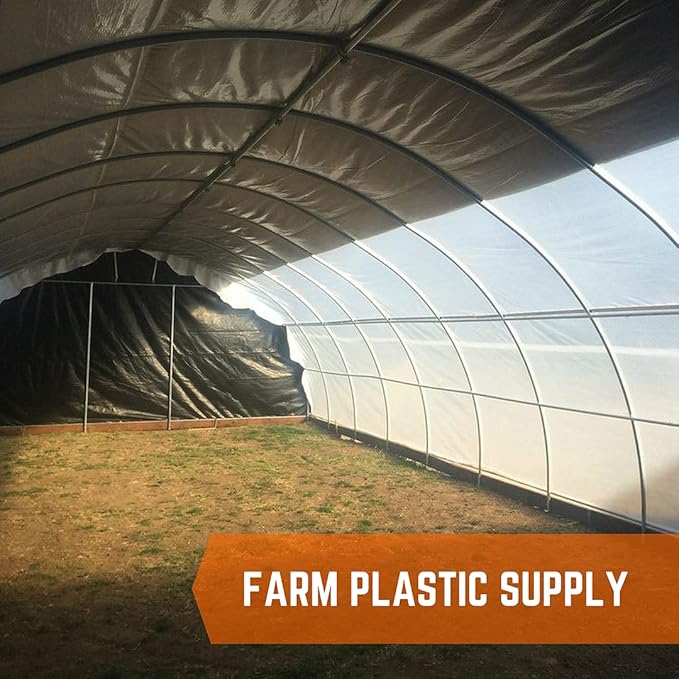 Farm Plastic Supply - Black &amp White Greenhouse Plastic Sheeting - 6 mil - (10' x 75') - 90% Reflective Green House Covering Film for Farming Gardening Agriculture