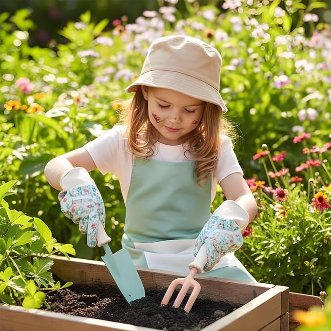 Colorful 9pcs Garden Tools Set with Lightweight Design for Backyard or Classroom Projects Ergonomic Garden Tools