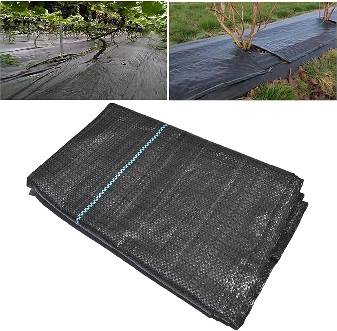 Garden Weed Barrier Landscape Fabric 5FT x 16FT Heavy Duty Cloth Weed Block Gardening Mat Polypropylene Woven Ground Cover for Flower Bed Driveway Landscaping Gardening Outdoor Projects