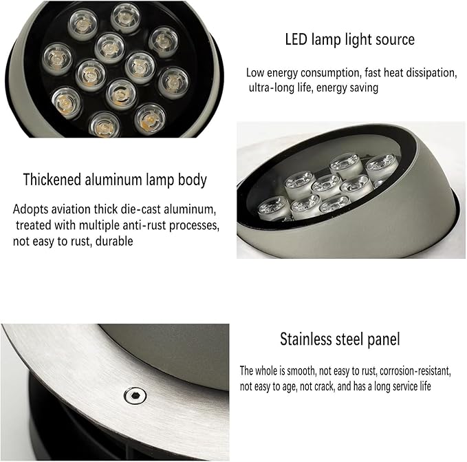 LED Landscape Lamp AC 24V Adjustable Angle Outdoor Buried Lights IP67 Waterproof Easy Installation Decorative Spotlight