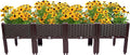 4PCS Planter Raised Beds with Legs 16×13×4in Rectangular Elevated Planter Box with Floor Standing Brown Planter Beds for Backyard Patio Balcony