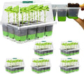 BeGrit 72 Cells Reusable Seed Starter Tray 6 Pack Seed Starter Kit with Silicone Cells Air Vent Humidity Domes for Indoor Gardening Plant Germination Trays for Seeds Starting (Clear)