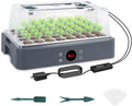 Sondiko Seed Starter Tray with Grow Light Heated Seed Starter Kit with Temperature Display Humidity Dome Germination Kit Adjustable Plant Light for Seed Starting and Seedling Growth