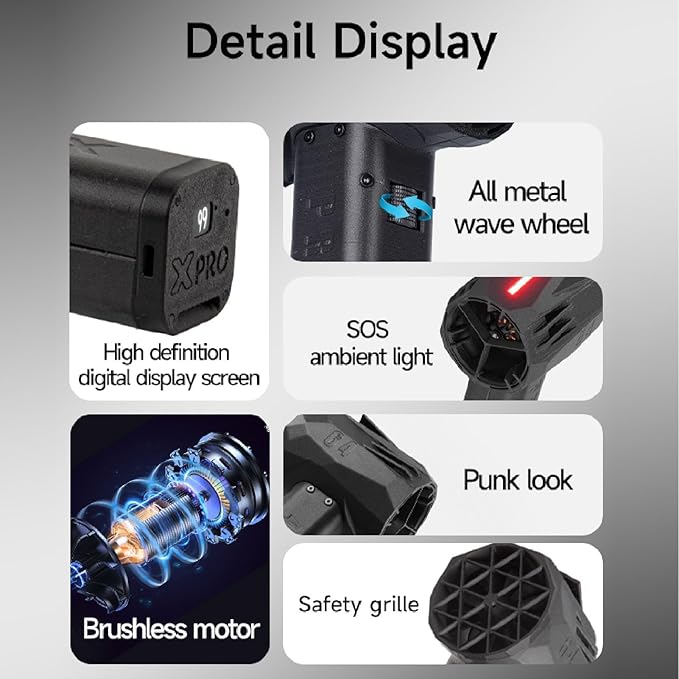 Pro X64 Mini Turbo Dryer Blower for Car 750W Powerful Car Dryer Air Blower Thrust 1.5kg Wind Speed 97 m/s Stepless Speed 64mm Cordless Leaf Blower for Patio Care Snow Blower