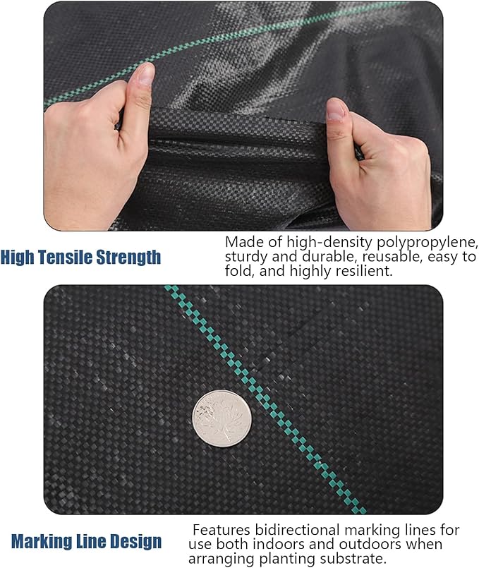 Landscape Fabric – 1.6x164ft Heavy Duty Grass Control Sheet Garden Weeds Barrier Multipurpose Lawn and Plant Mat | Plant Protection Fabric for Gardeners Vegetable Flower Beds Farm Nursery Trees