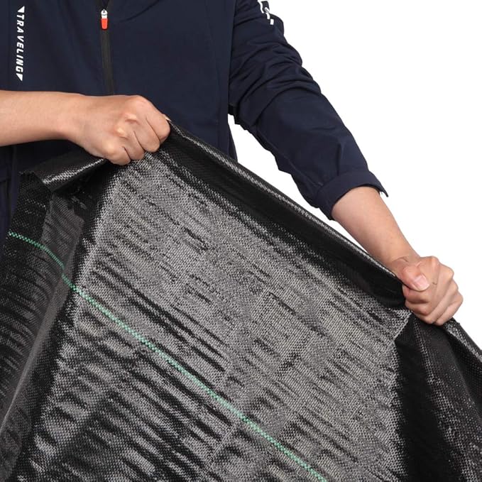 4x100ft Weed Barrier Landscape FabricsHeavy Duty Woven Landscape FabricDriveway Fabric Ground CoverGarden Ground Cover Weed Control Fabricsfor Patio Lawn Flower Bed Pathway Greenhouses (Black)