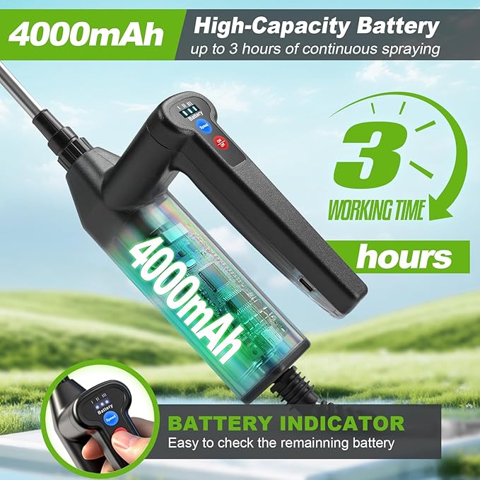 VAXMAY Battery Powered Sprayer 3.2 Gallon Backpack Sprayer with 3 Adjustable Forces Battery Indicator 5 Mist Nozzles 41 Retractable Wand USB Rechargeable Garden Sprayer for Weed Lawn Yard