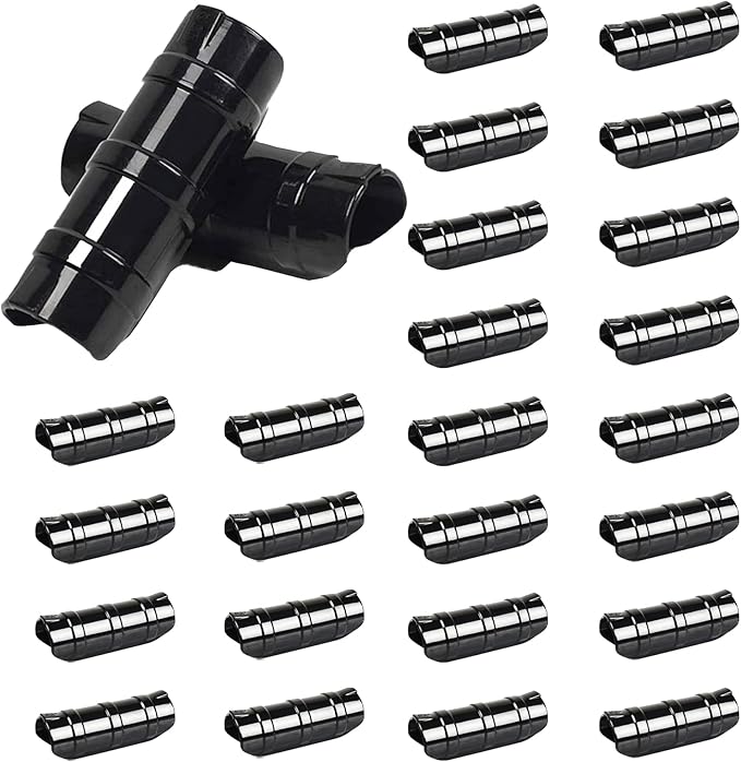 60PCS Greenhouse Clips 1 Inch Greenhouse Clamps Black Plastic Clamps Garden Buildings Tube Clips for PVC Pipe Greenhouse Films Sunshade Nets Row Covers Shelters Farming Gardening
