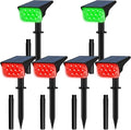 T-SUNUS Halloween Solar Spot Lights Red IP65 Waterproof Green Landscape Spotlights Solar Powered Wall Lights Dark Sensing Auto On/Off 2 Modes Outdoor Garden Lights for Yard Porch 6 Pack