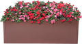 Metal Raised Garden Bed Modern Rectangular Planter Flower Box for Indoor Outdoor Balconies Gardens Decks Patios Decks Front Porches 38 * 15 * 15 in (Brown)
