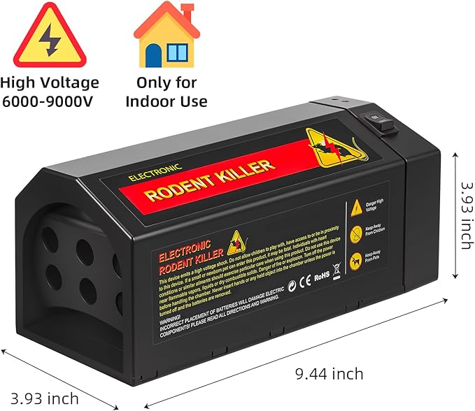 2 Pack Electric Mouse Trap ZapperElectronic Rat Traps Indoor for Home with Anti-Escape DoorRechargeable &amp Reusable Electric Rat Traps Outdoor Rodent Zapper Mice Killer for Kitchen GarageFast Ki