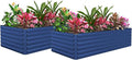 FOOWIN 2pcs 6x3x2ft Galvanized Raised Garden Bed Planter Raised Garden Boxes Outdoor Large Metal Raised Beds for Gardening Garden Bed for Vegetables Flowers Herb269 Gallon Capacity Royal Blue