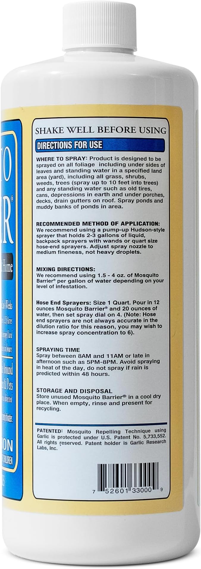 Liquid Garlic Mosquito Repellent Concentrate 32 fl oz (2 Pack) – Professional Outdoor Treatment for Lawns Landscapes &amp Perimeter Areas – Yard &amp Home Mosquito Protection