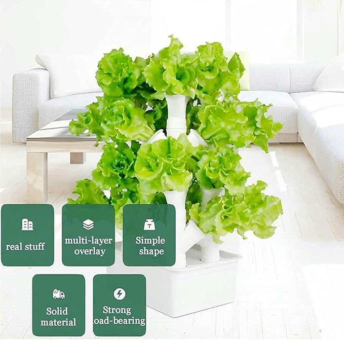 Indoor Hydroponic Growing System Freestanding Planting Tower SetPlant Vertical Hydroponics Hydroponic Planter for Herb VegetableB
