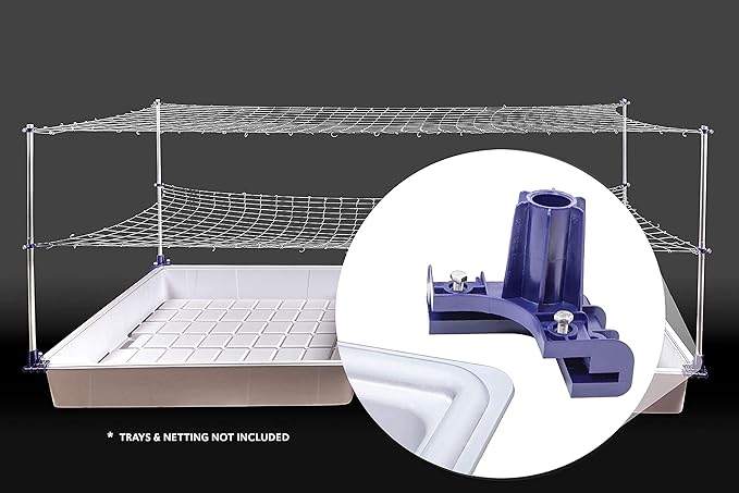 Trellis System Support Kit (Model A) - for Climbing Plants | Square Corner | Ideal for Hydroponics Growing System Greenhouse &amp Garden