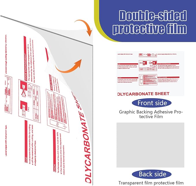 Durable Polycarbonate Roofing Panel - UV Protected &amp Rainproof Brown or Clear Easy-Cut Sheets for Outdoor Patio Balcony Greenhouse Shed Carport Roof Replacement (Clear 2' x 33' x 1/8)