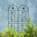 Sturdy Metal Garden Trellis for Climbing Plants – Rust-Resistant Outdoor Flower Support with Decorative Lattice Design (Black + Iron)