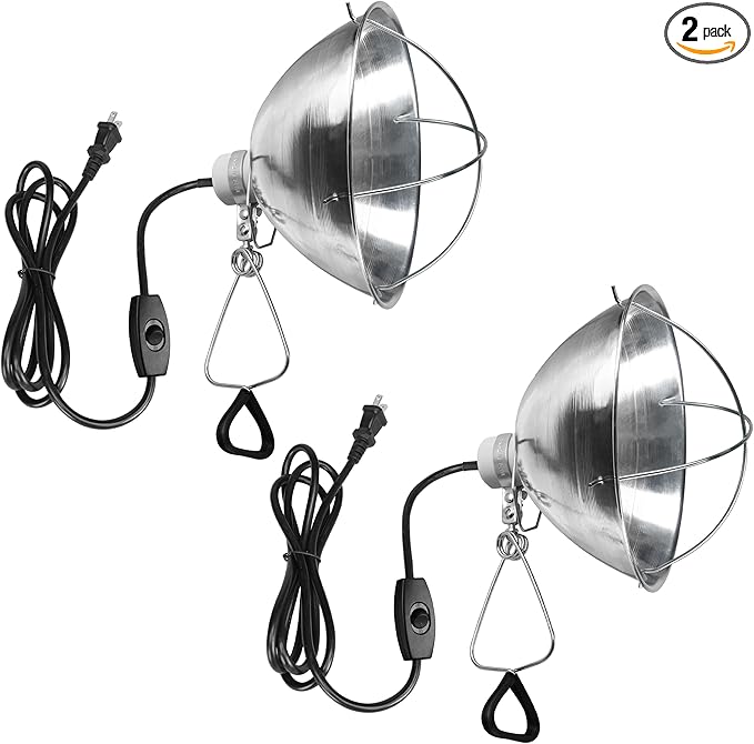Simple Deluxe Clamp Lamp Light Socket with 10.5 Inch Aluminum Reflector and Bulb Guard Suit for Max 250 Watt Lamp (No Bulb Included) with 18/2-Gauge 6 Feet Cord 2-Pack