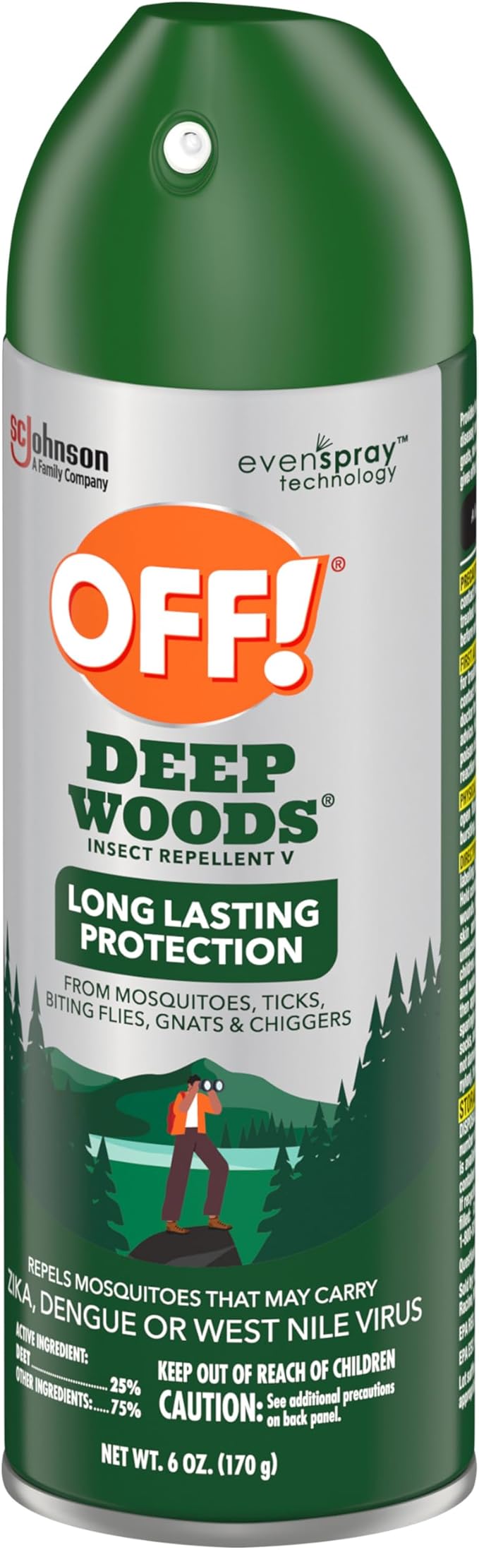 OFF! Deep Woods Insect Repellent Spray with 25 Percent DEET Provides up to 8 Hours of Mosquito Protection 6 Ounce (Pack of 9)