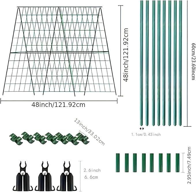 Cucumber Trellis Plant Grow Support A Frame Garden Trellis Detachable for Raised Bed Cucumber Tomato Grape Indoor Outside Pipe Thick 1.1cm